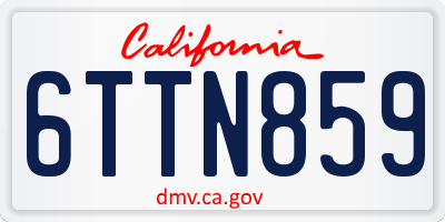 CA license plate 6TTN859