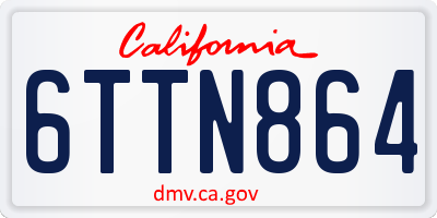 CA license plate 6TTN864