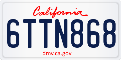 CA license plate 6TTN868