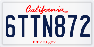 CA license plate 6TTN872