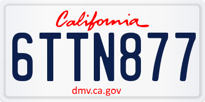 CA license plate 6TTN877