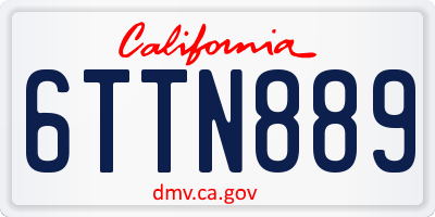 CA license plate 6TTN889