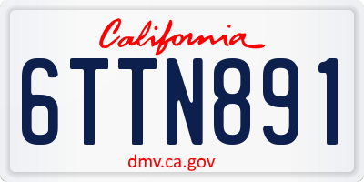 CA license plate 6TTN891