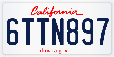 CA license plate 6TTN897