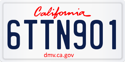 CA license plate 6TTN901