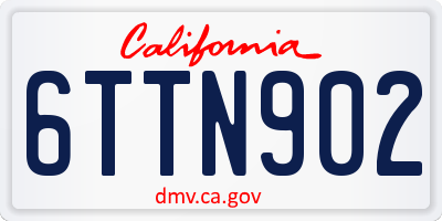 CA license plate 6TTN902