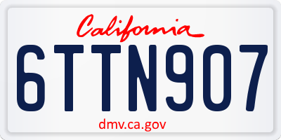 CA license plate 6TTN907
