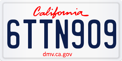 CA license plate 6TTN909