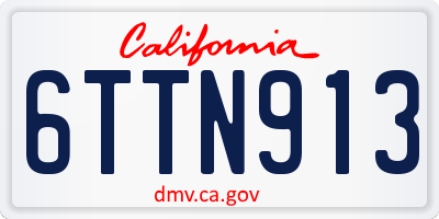 CA license plate 6TTN913