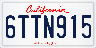 CA license plate 6TTN915