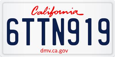 CA license plate 6TTN919