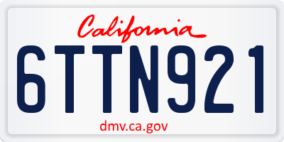 CA license plate 6TTN921