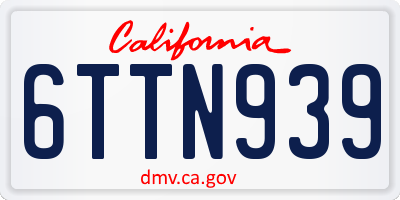 CA license plate 6TTN939