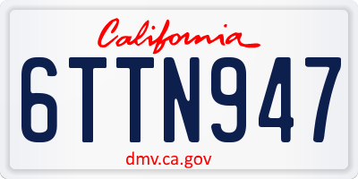 CA license plate 6TTN947