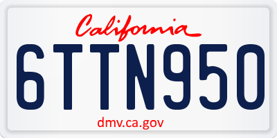 CA license plate 6TTN950