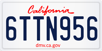 CA license plate 6TTN956