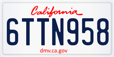 CA license plate 6TTN958