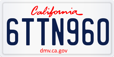 CA license plate 6TTN960