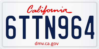 CA license plate 6TTN964