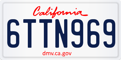 CA license plate 6TTN969