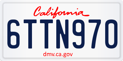 CA license plate 6TTN970