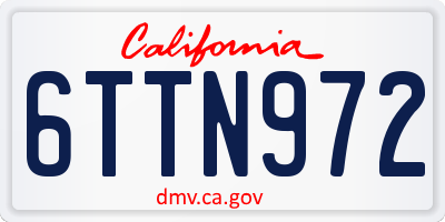 CA license plate 6TTN972