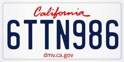CA license plate 6TTN986