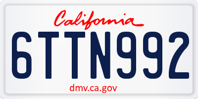 CA license plate 6TTN992