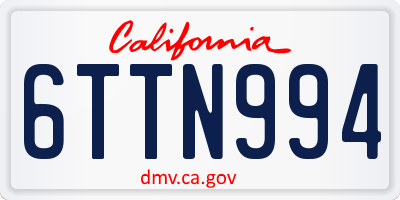 CA license plate 6TTN994