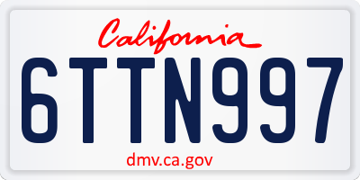 CA license plate 6TTN997