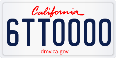 CA license plate 6TTO000