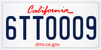 CA license plate 6TTO009