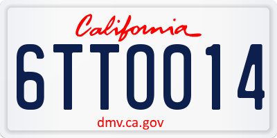 CA license plate 6TTO014