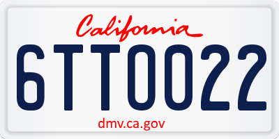 CA license plate 6TTO022