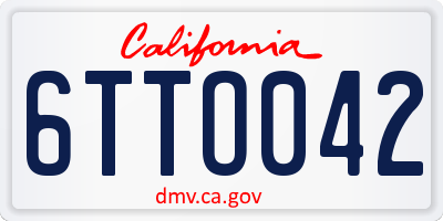 CA license plate 6TTO042