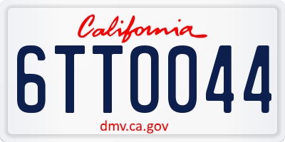 CA license plate 6TTO044