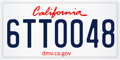 CA license plate 6TTO048