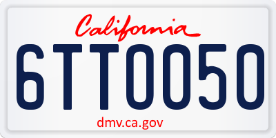 CA license plate 6TTO050