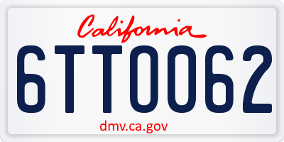 CA license plate 6TTO062