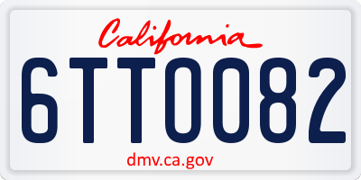 CA license plate 6TTO082