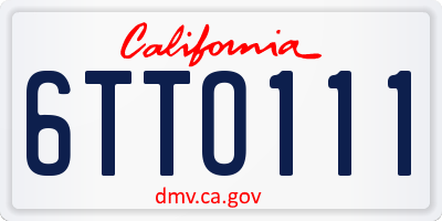 CA license plate 6TTO111
