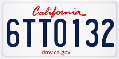 CA license plate 6TTO132