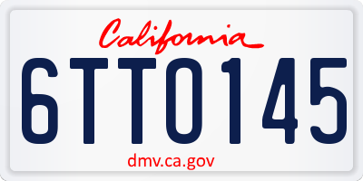 CA license plate 6TTO145