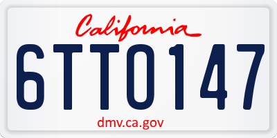 CA license plate 6TTO147
