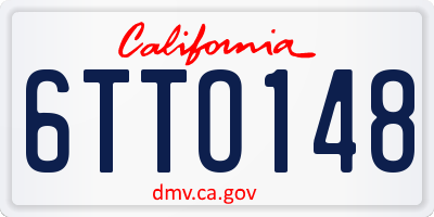 CA license plate 6TTO148