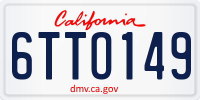 CA license plate 6TTO149
