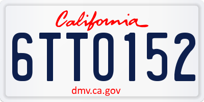 CA license plate 6TTO152