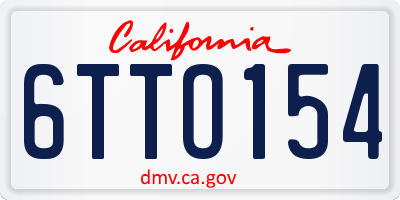 CA license plate 6TTO154