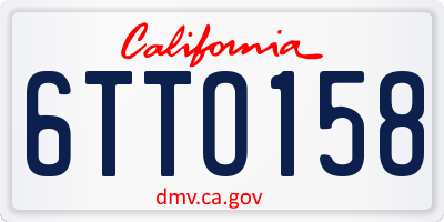 CA license plate 6TTO158