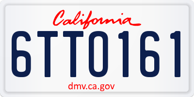 CA license plate 6TTO161